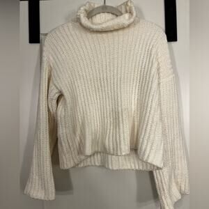 Bella Dahl Chenille Cream Cropped Sweater  Size XS